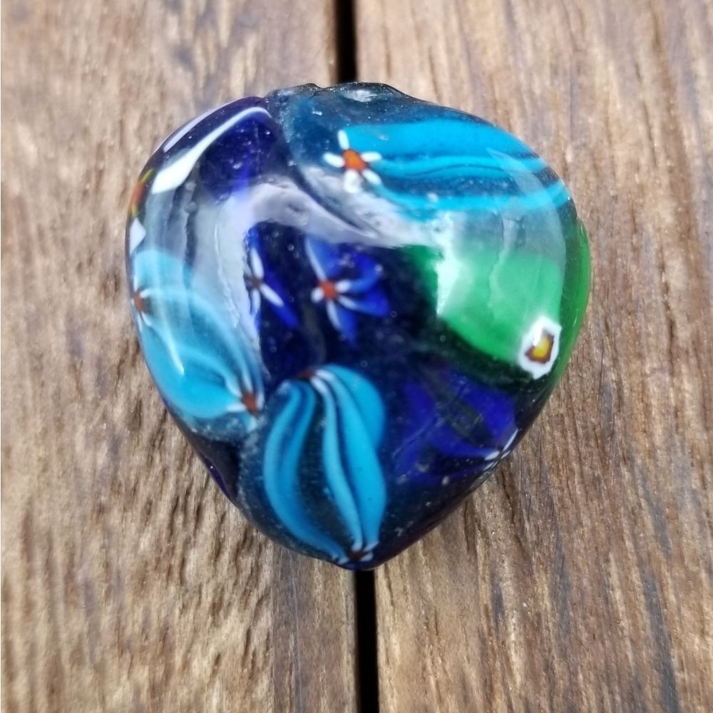 Hawaiian cutie heart glass melt pendant P232